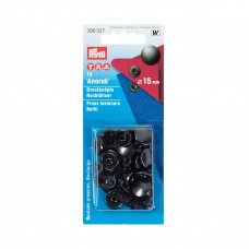 Capse metalice negre 15 mm tip ”Anorak” - Prym 390327
